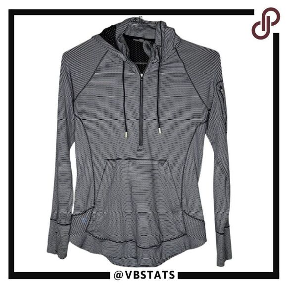 Athleta‎ Heavenly Heights Hoodie Half Zip Navy/White in Size Small - Picture 3 of 9